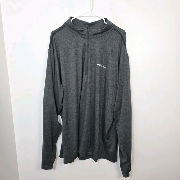Columbia Gray 1/3 Zip Mock Neck Outdoor Omni-Shade Pullover Jacket Size 2XL - Picture 1 of 9